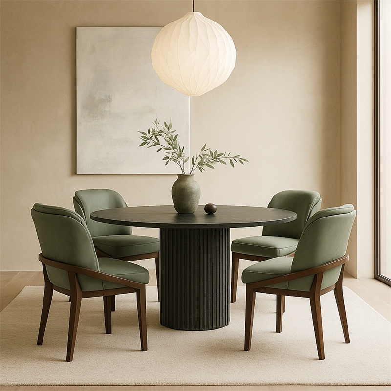 Meridian Furniture Navo Green Vegan Leather Upholstered Dining Chair