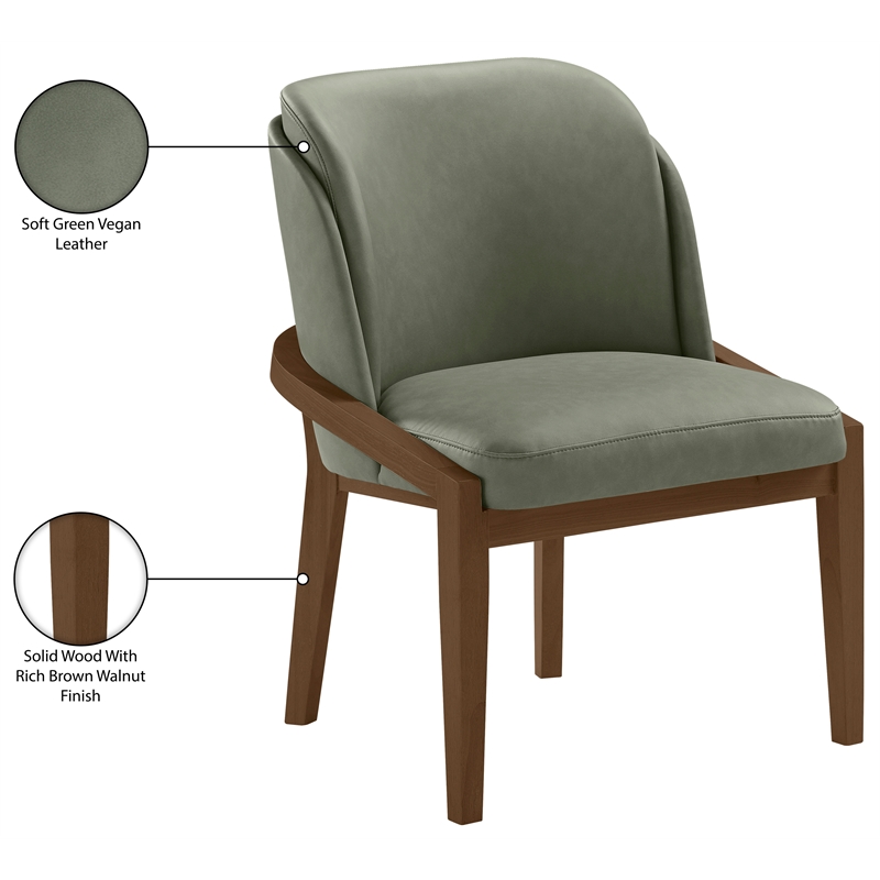Meridian Furniture Navo Green Vegan Leather Upholstered Dining Chair