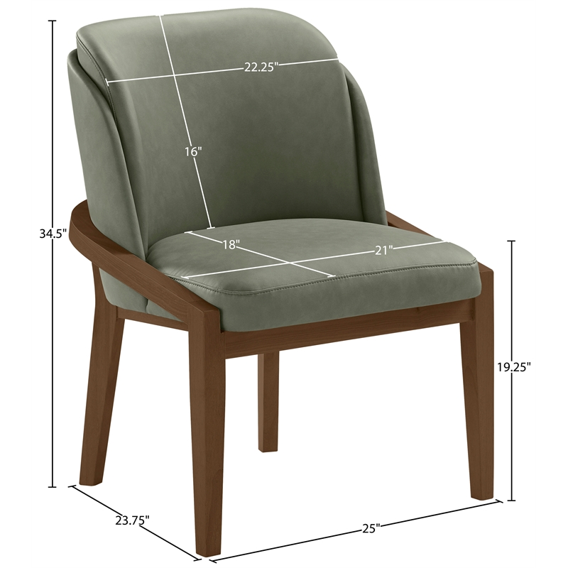 Meridian Furniture Navo Green Vegan Leather Upholstered Dining Chair