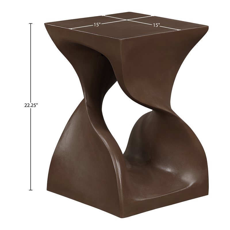 Meridian Furniture Jula Brown Indoor/Outdoor Concrete End Table