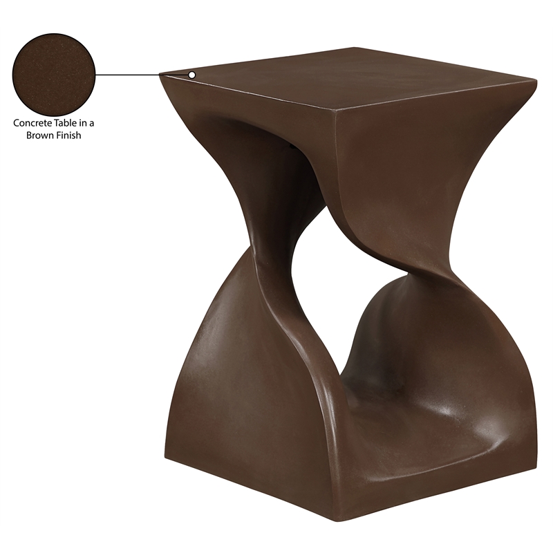 Meridian Furniture Jula Brown Indoor/Outdoor Concrete End Table