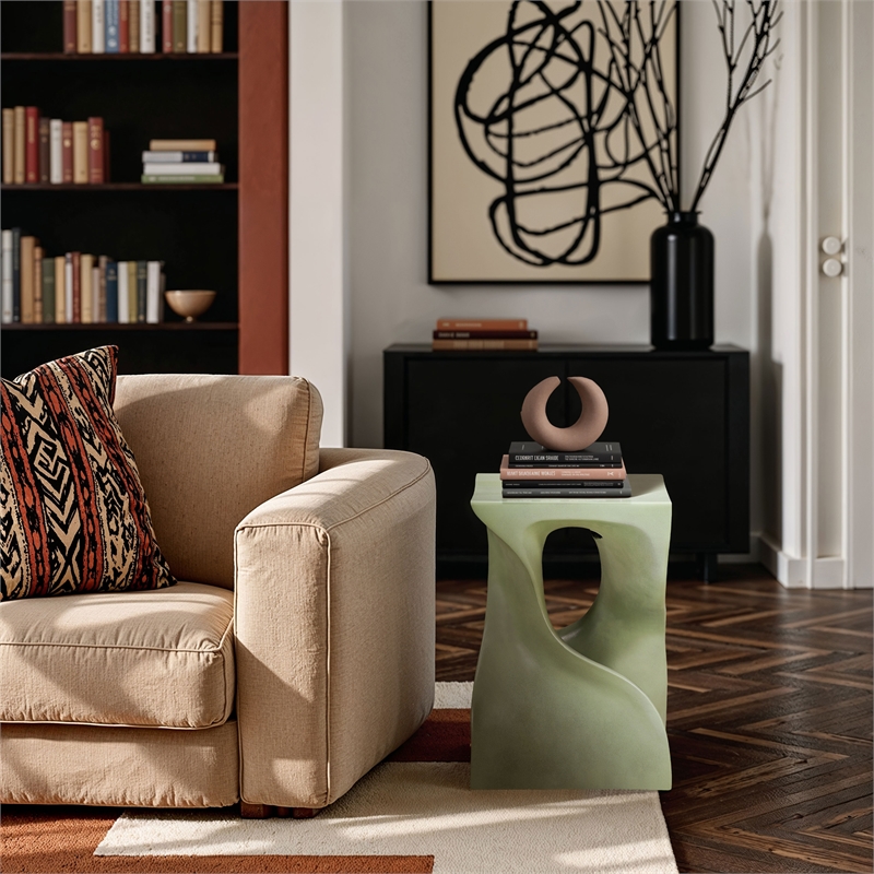Meridian Furniture Jula Green Indoor/Outdoor Concrete End Table
