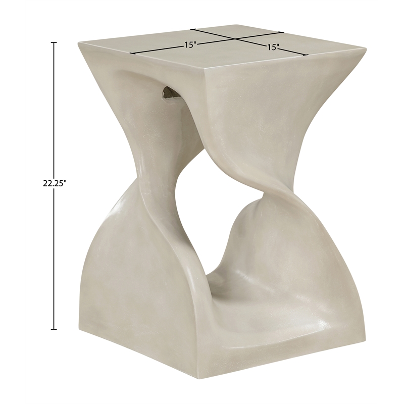 Meridian Furniture Jula Beige Indoor/Outdoor Concrete End Table