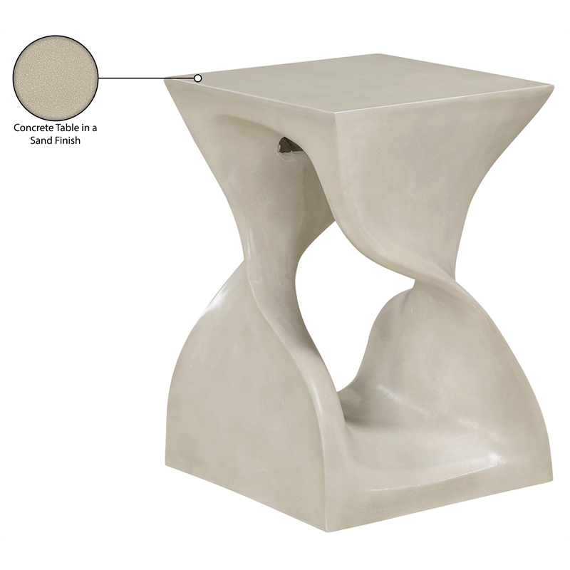 Meridian Furniture Jula Beige Indoor/Outdoor Concrete End Table