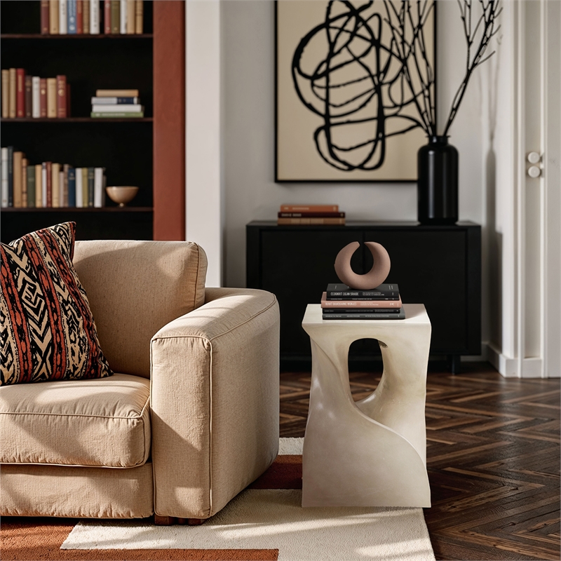 Meridian Furniture Jula Taupe Indoor/Outdoor Concrete End Table