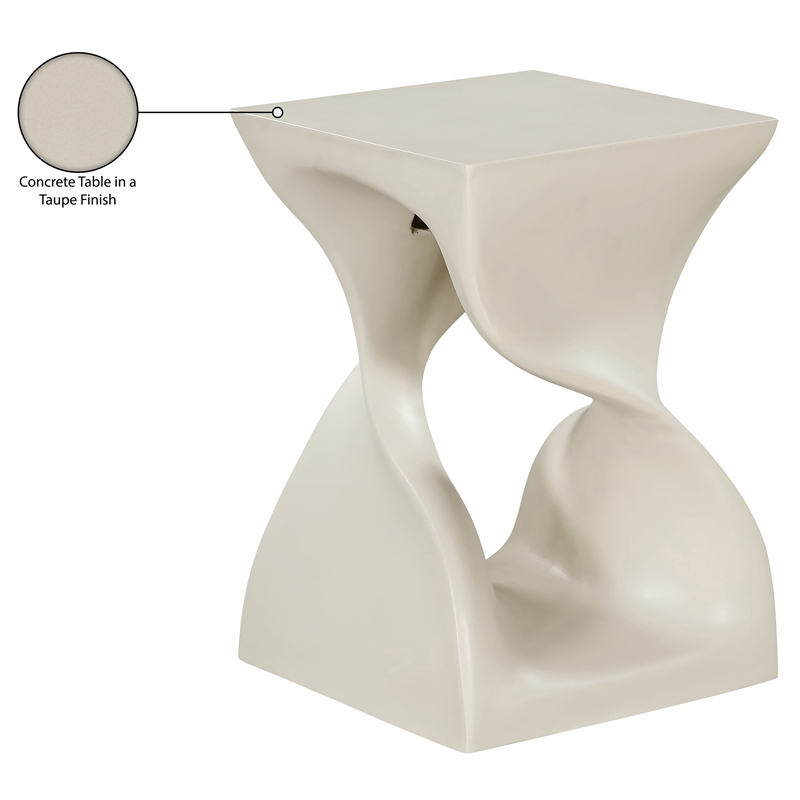 Meridian Furniture Jula Taupe Indoor/Outdoor Concrete End Table