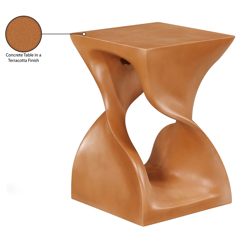Meridian Furniture Jula Terracotta Indoor/Outdoor Concrete End Table