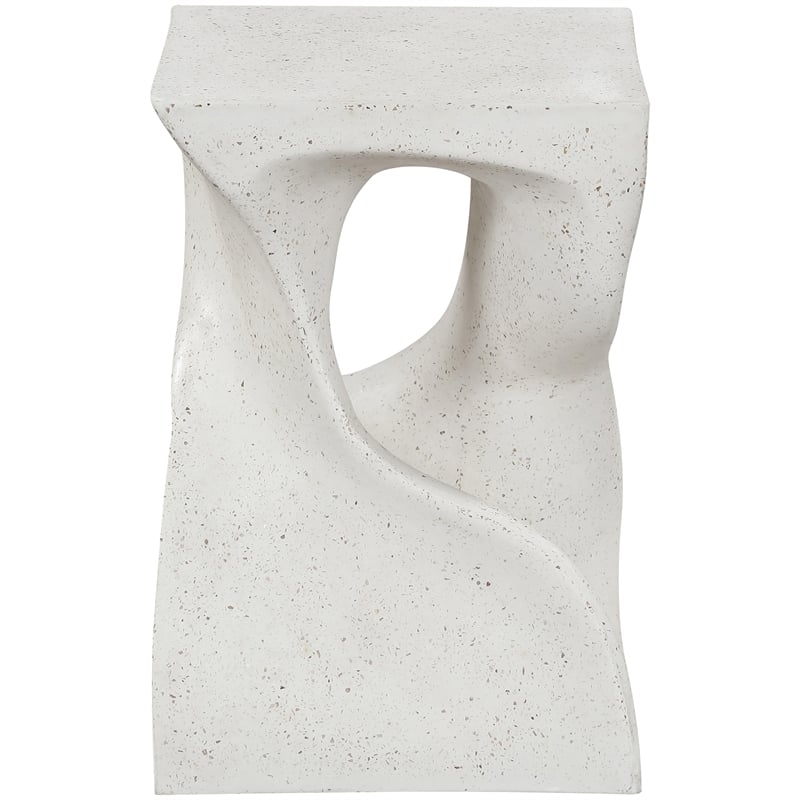 Meridian Furniture Jula Ivory Terrazzo Indoor/Outdoor Concrete End Table