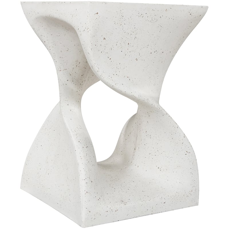 Meridian Furniture Jula Ivory Terrazzo Indoor/Outdoor Concrete End Table