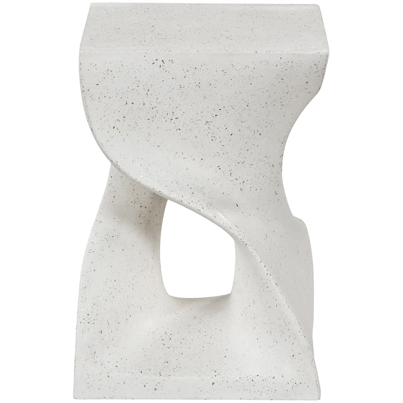 Meridian Furniture Jula Ivory Terrazzo Indoor/Outdoor Concrete End Table