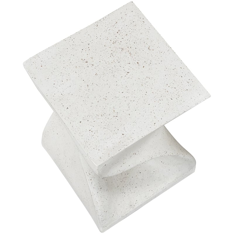 Meridian Furniture Jula Ivory Terrazzo Indoor/Outdoor Concrete End Table