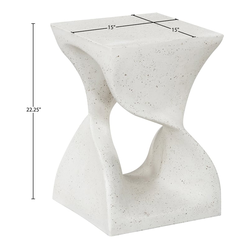 Meridian Furniture Jula Ivory Terrazzo Indoor/Outdoor Concrete End Table