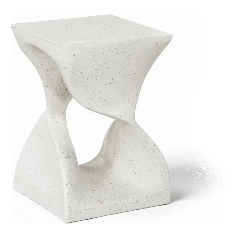 Meridian Furniture Jula Ivory Terrazzo Indoor/Outdoor Concrete End Table