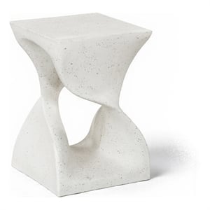 Meridian Furniture Jula Ivory Terrazzo Indoor/Outdoor Concrete End Table