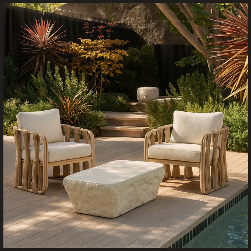Meridian Furniture Rockford Taupe Indoor/Outdoor Concrete Coffee Table