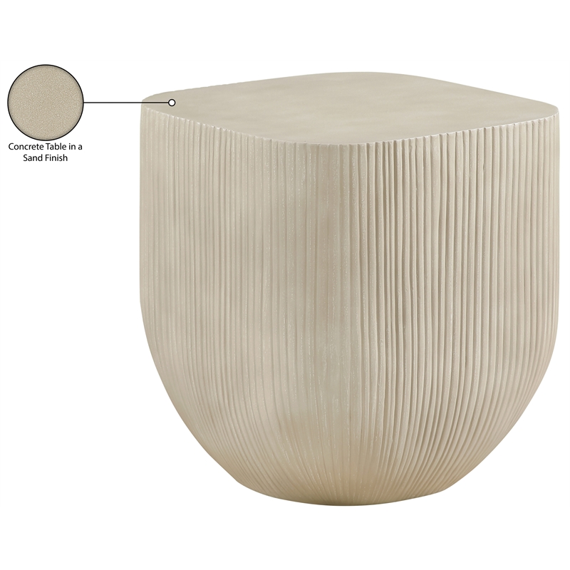 Meridian Furniture Sonara Beige Indoor/Outdoor Concrete End Table