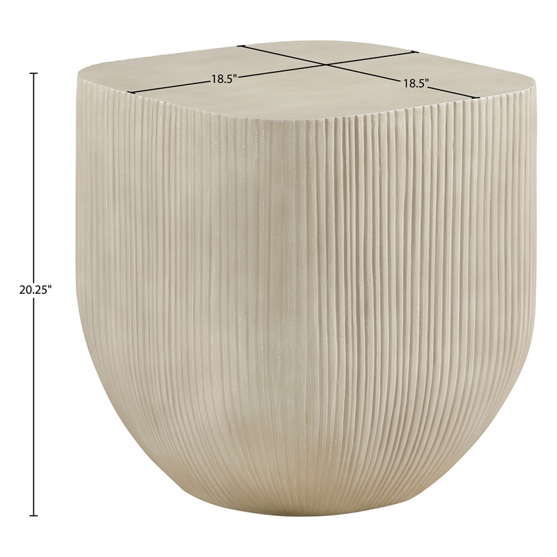 Meridian Furniture Sonara Beige Indoor/Outdoor Concrete End Table