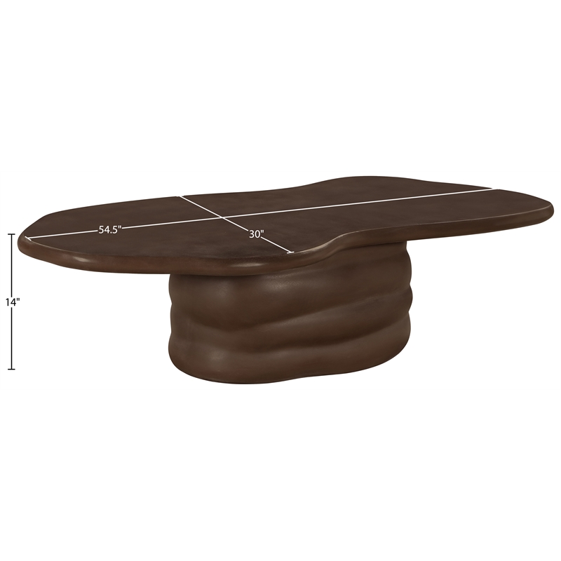 Meridian Furniture Branna Brown Indoor/Outdoor Concrete Coffee Table