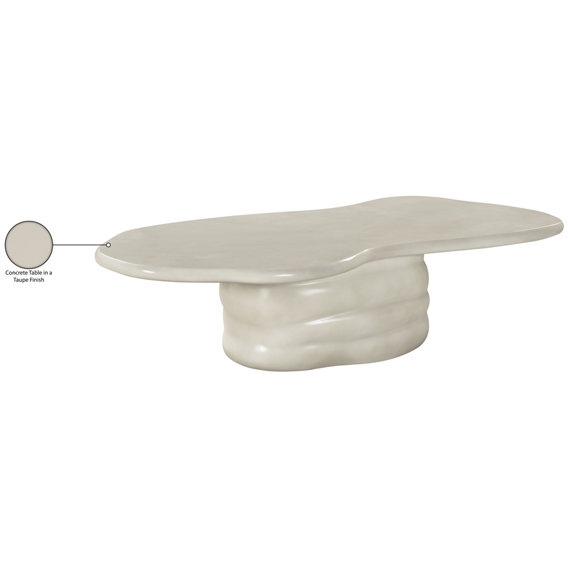 Meridian Furniture Branna Taupe Indoor/Outdoor Concrete Coffee Table