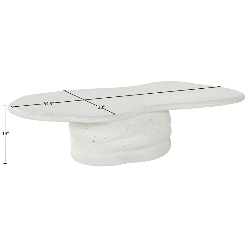Meridian Furniture Branna Ivory Terrazzo Indoor/Outdoor Concrete Coffee Table
