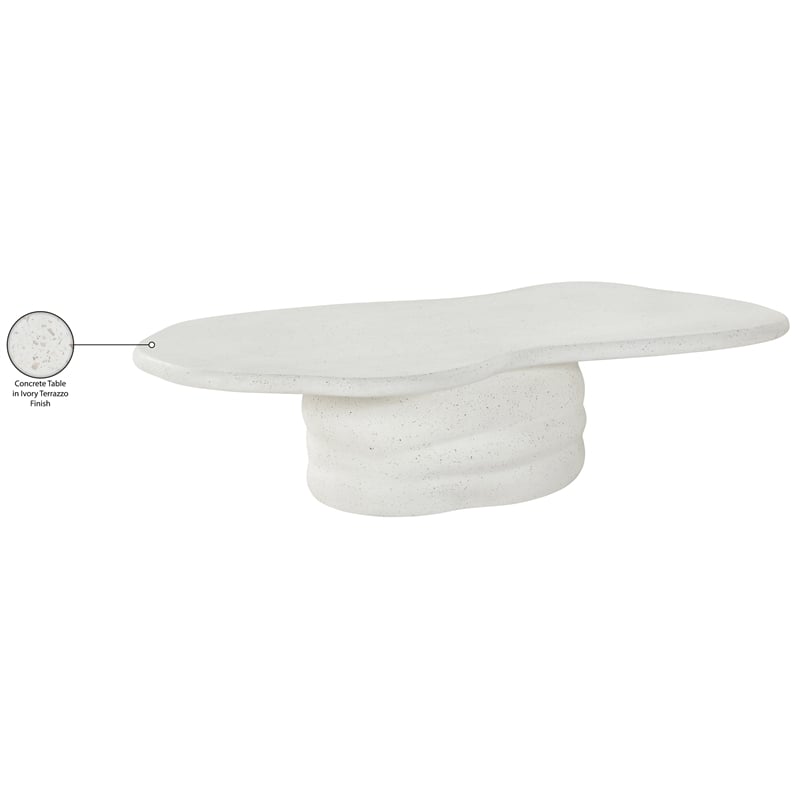 Meridian Furniture Branna Ivory Terrazzo Indoor/Outdoor Concrete Coffee Table