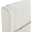 Meridian Furniture Chandra Cream Linen Textured Fabric Upholstered King Bed