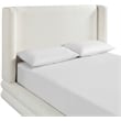 Meridian Furniture Chandra Cream Linen Textured Fabric Upholstered Queen Bed