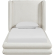 Meridian Furniture Chandra Cream Linen Textured Fabric Upholstered Twin Bed
