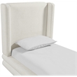 Meridian Furniture Chandra Cream Linen Textured Fabric Upholstered Twin Bed