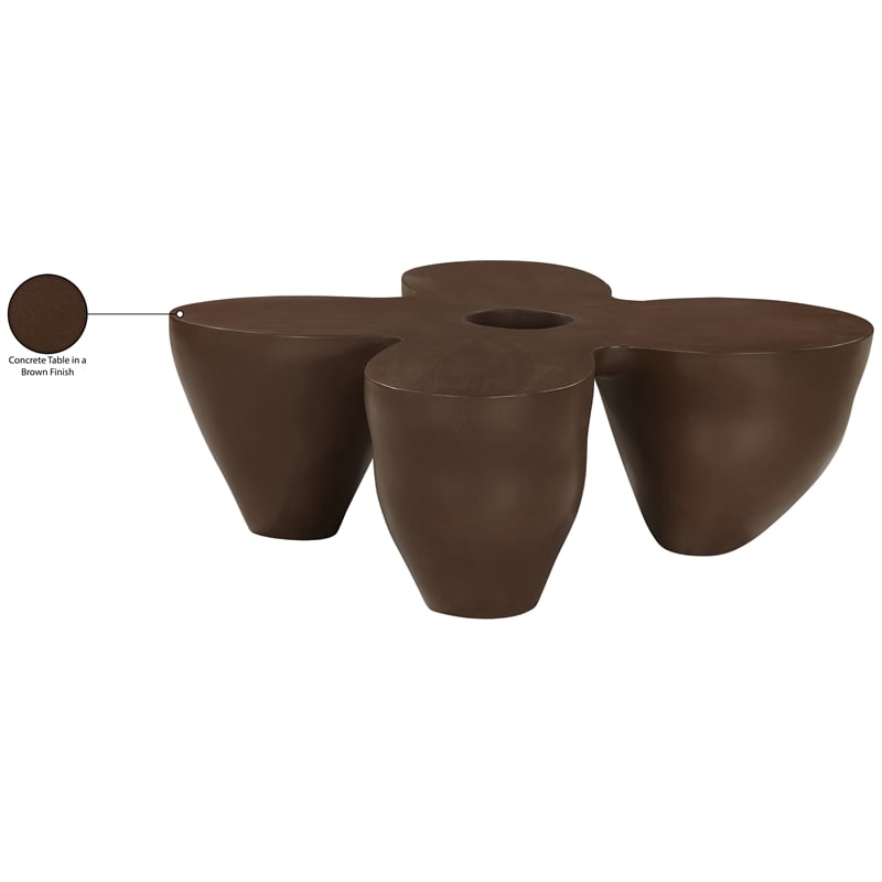 Meridian Furniture Fiore Brown Indoor/Outdoor Concrete Coffee Table