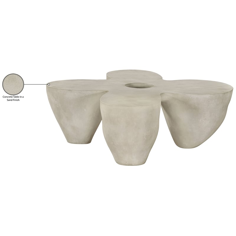 Meridian Furniture Fiore Beige Indoor/Outdoor Concrete Coffee Table