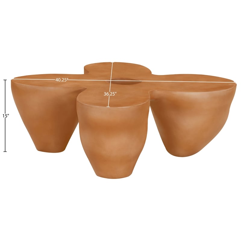 Meridian Furniture Fiore Terracotta Indoor/Outdoor Concrete Coffee Table