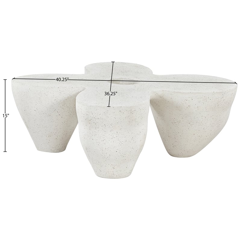 Meridian Furniture Fiore Terrazzo Indoor/Outdoor Concrete Coffee Table
