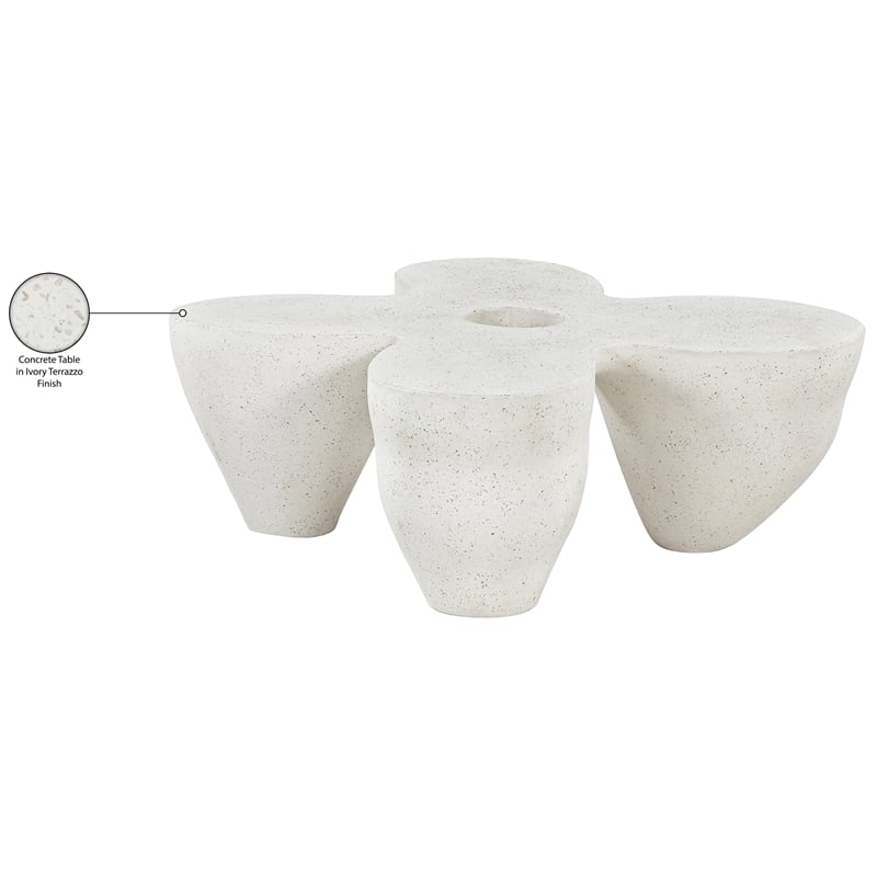 Meridian Furniture Fiore Terrazzo Indoor/Outdoor Concrete Coffee Table