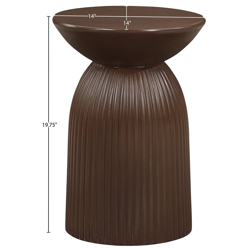 Meridian Furniture Opani Brown Indoor/Outdoor Concrete End Table