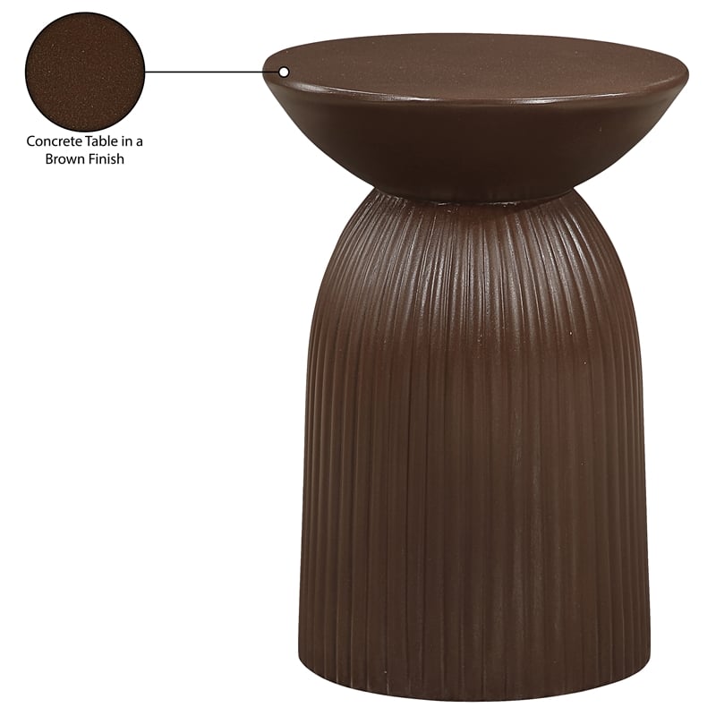 Meridian Furniture Opani Brown Indoor/Outdoor Concrete End Table