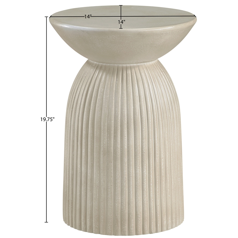 Meridian Furniture Opani Beige Indoor/Outdoor Concrete End Table