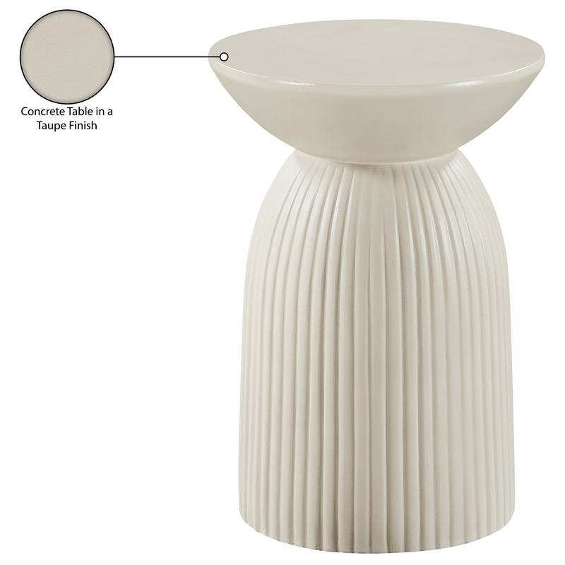 Meridian Furniture Opani Taupe Indoor/Outdoor Concrete End Table