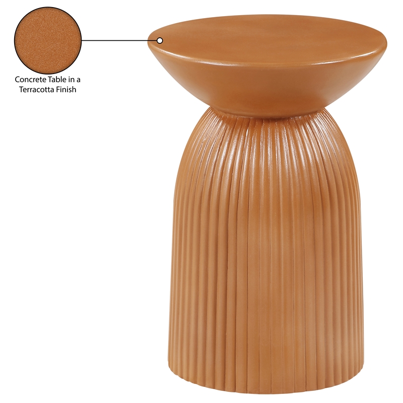Meridian Furniture Opani Terracotta Indoor/Outdoor Concrete End Table