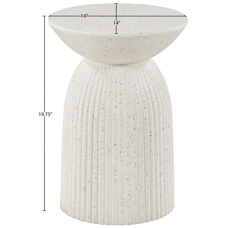 Meridian Furniture Opani Terrazzo Indoor/Outdoor Concrete End Table