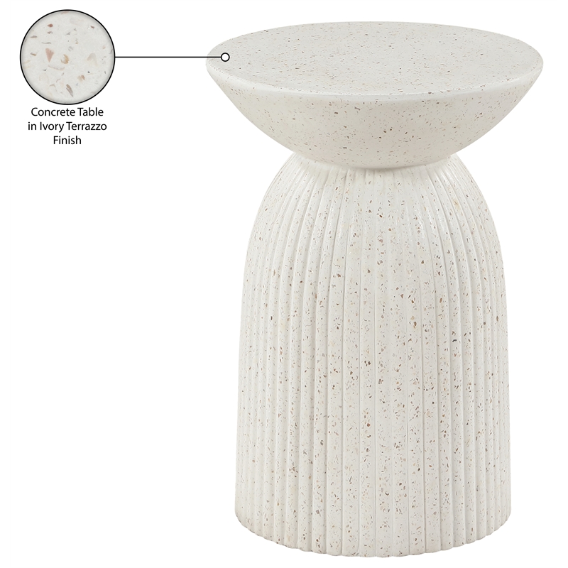 Meridian Furniture Opani Terrazzo Indoor/Outdoor Concrete End Table