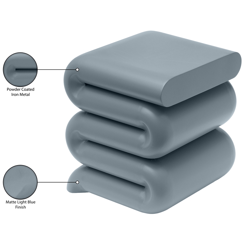 Meridian Furniture Roland Light Blue Iron End Table