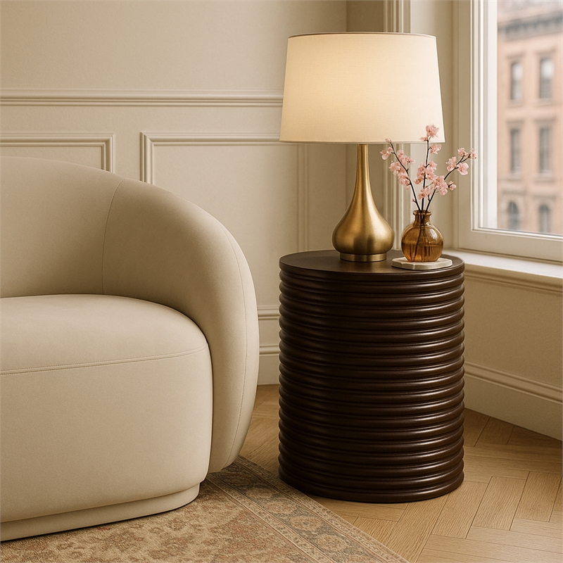 Meridian Furniture Nobi Brown Indoor/Outdoor Concrete End Table