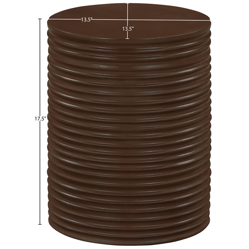 Meridian Furniture Nobi Brown Indoor/Outdoor Concrete End Table