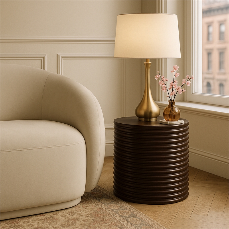 Meridian Furniture Nobi Brown Indoor/Outdoor Concrete End Table