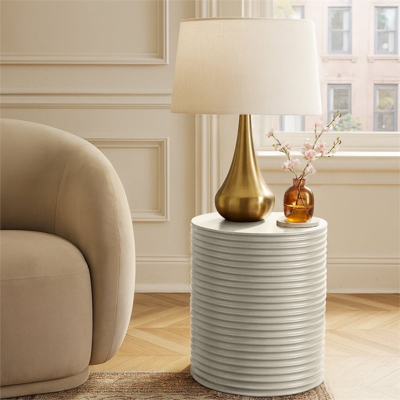 Meridian Furniture Nobi Taupe Indoor/Outdoor Concrete End Table