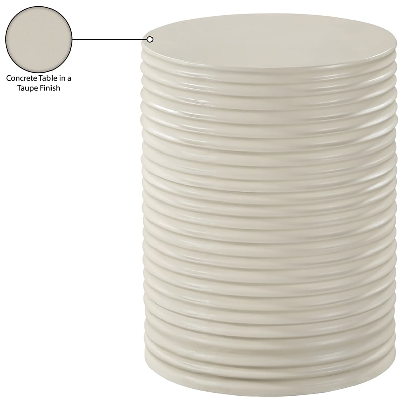 Meridian Furniture Nobi Taupe Indoor/Outdoor Concrete End Table