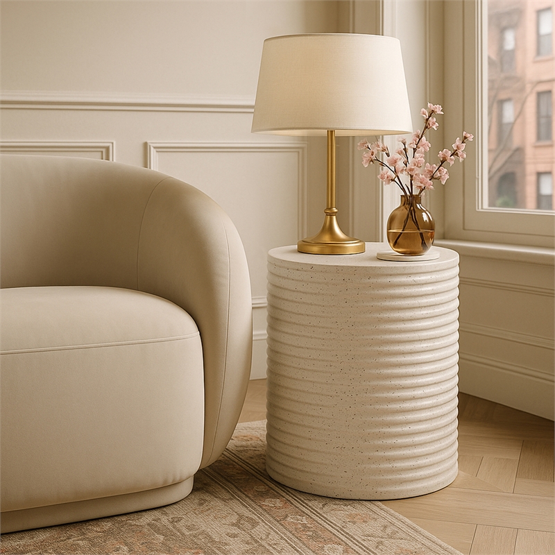 Meridian Furniture Nobi Terrazzo Indoor/Outdoor Concrete End Table