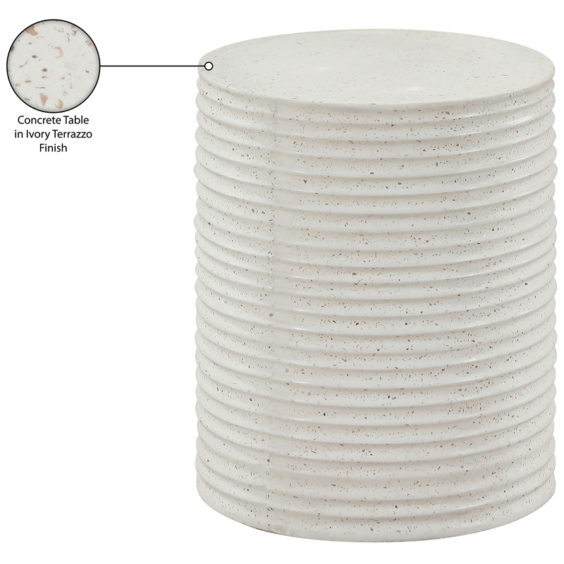 Meridian Furniture Nobi Terrazzo Indoor/Outdoor Concrete End Table