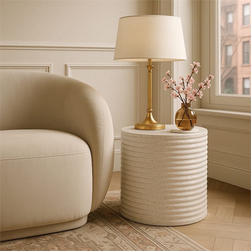 Meridian Furniture Nobi Terrazzo Indoor/Outdoor Concrete End Table